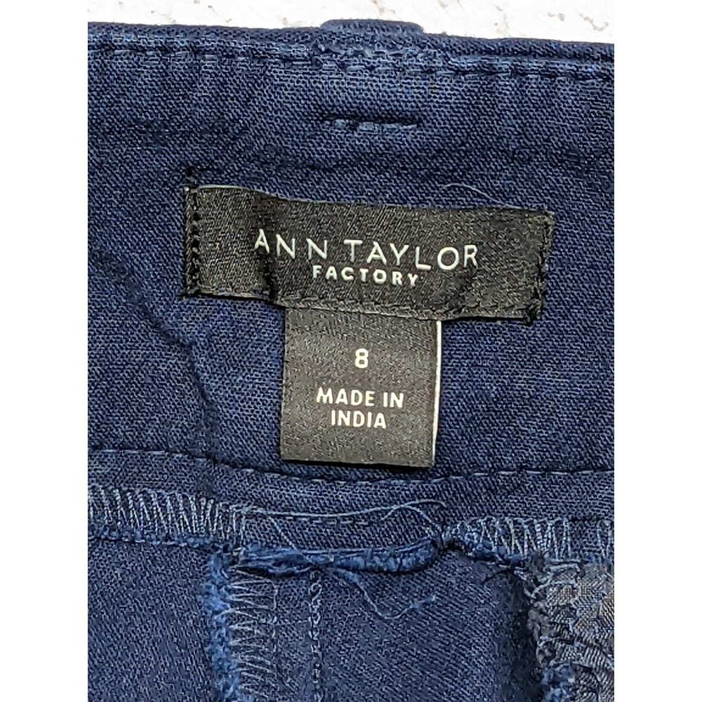 Ann Taylor Factory Size 8 32x25.5 Navy Blue Career Dress Pants Stretch EUC - Picture 4 of 10